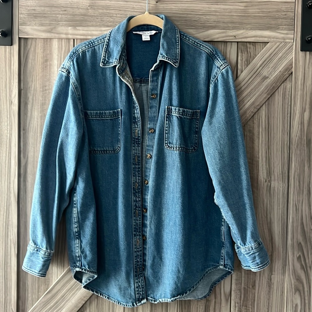 Small, Old Navy brand tunic length denim shirt